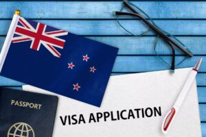 Visa Application Form And Australia Flag